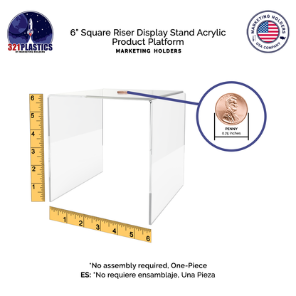 6" Square Riser Display Showcase Stand Acrylic Product Platform