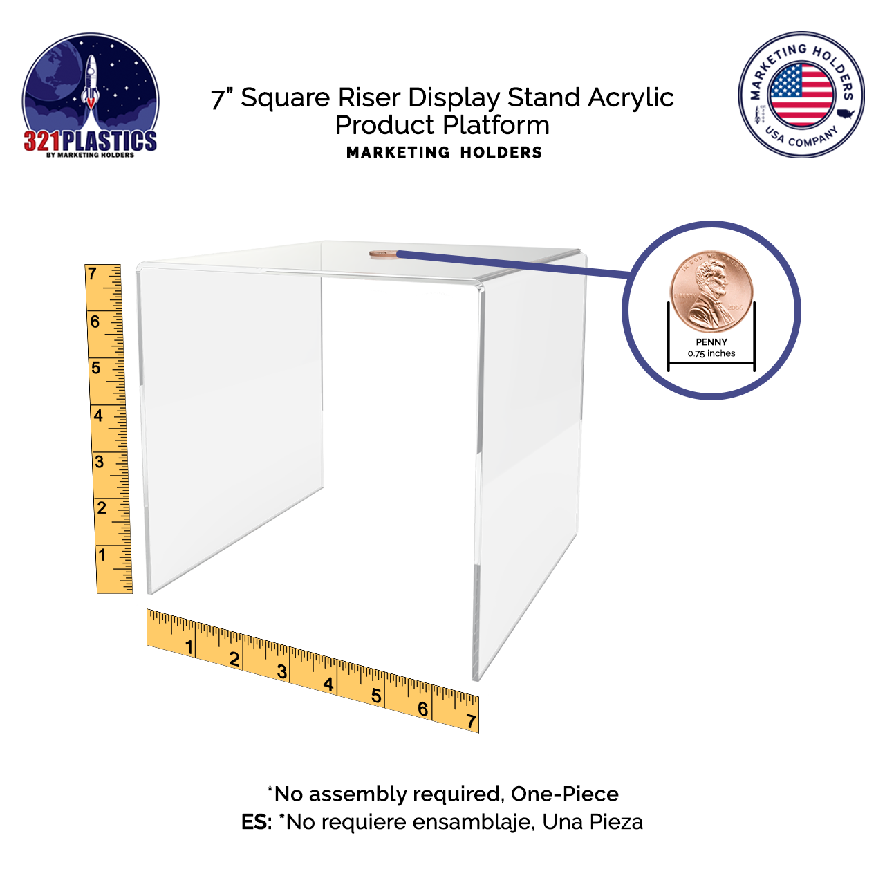 7" Square Riser Display Stand Product Showcase Acrylic Pedestal