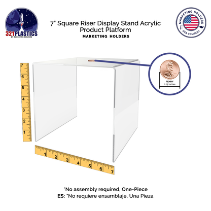 7" Square Riser Display Stand Product Showcase Acrylic Pedestal