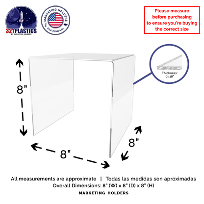 8" Square Riser Retail Showcase Display Platform Acrylic Table