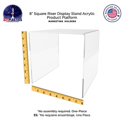 8" Square Riser Retail Showcase Display Platform Acrylic Table