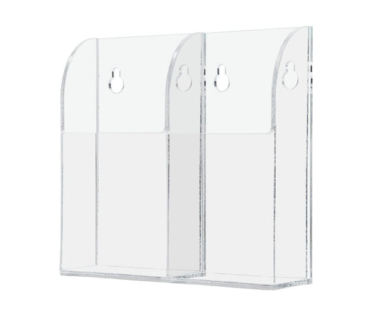 Remote Control Organizer Two Compartment Wall Mount Holder