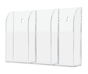 Remote Caddy 3 Pocket Wall Mount Entertainment Center Storage Bin