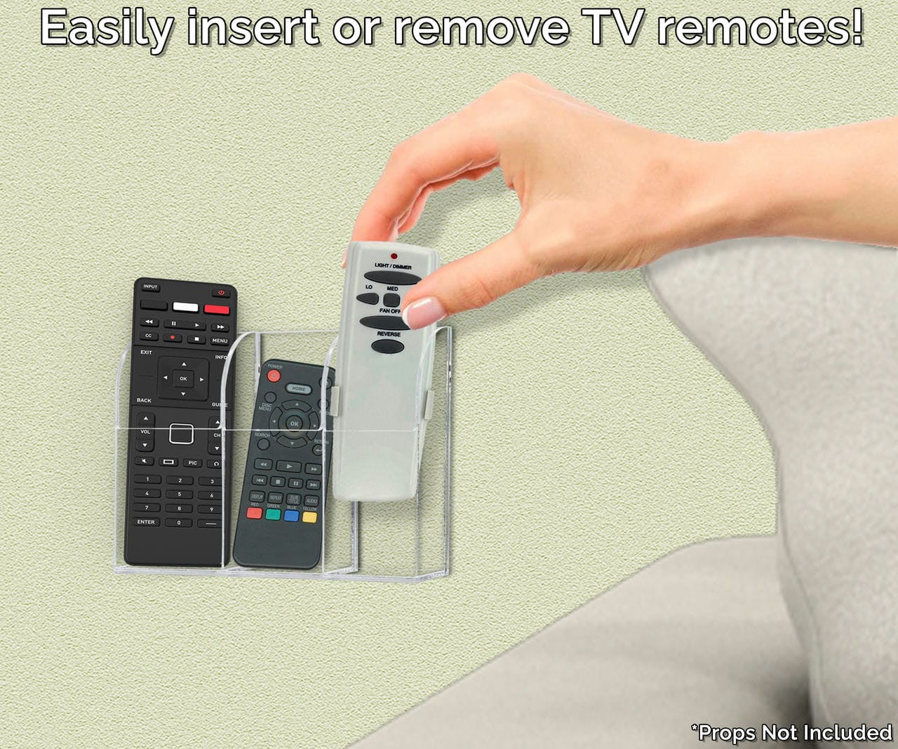 Remote Caddy 3 Pocket Wall Mount Entertainment Center Storage Bin