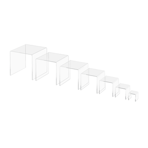 2" 3" 4" 5" 6" 7" 8" Riser Display Showcase Stands with 7 Pieces