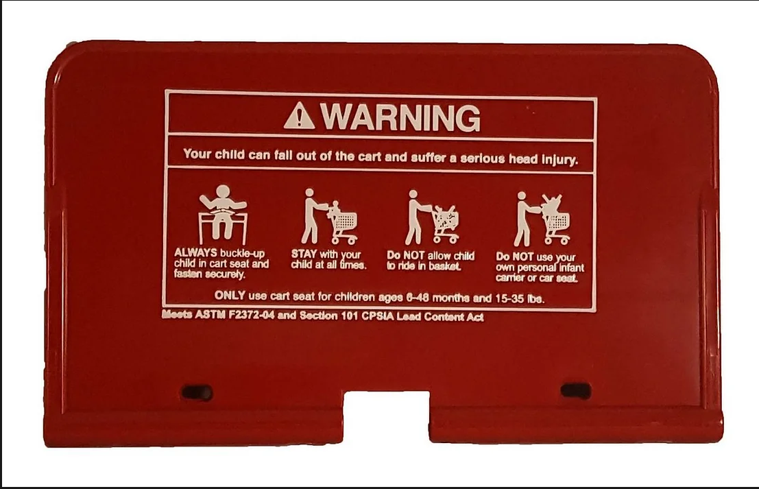 Shopping Cart Replacement Printed Seat Part HDPE