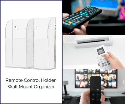 Remote Control Organizer Two Compartment Wall Mount Holder