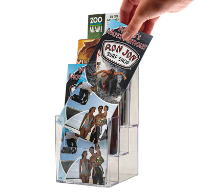 Brochure Holder for 4"W Trifolds 3 Pocket Tiered Display