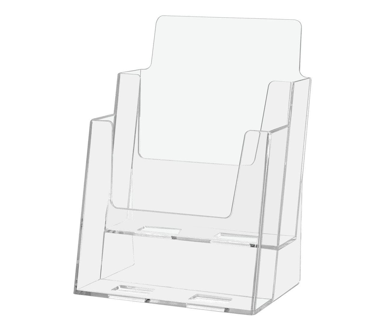 Brochure Holder Tiered 2 Pocket 6"W Bifold Display Rack