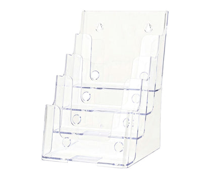 Bifold Brochure Holder 6"W Tiered 4 Pocket Display Rack