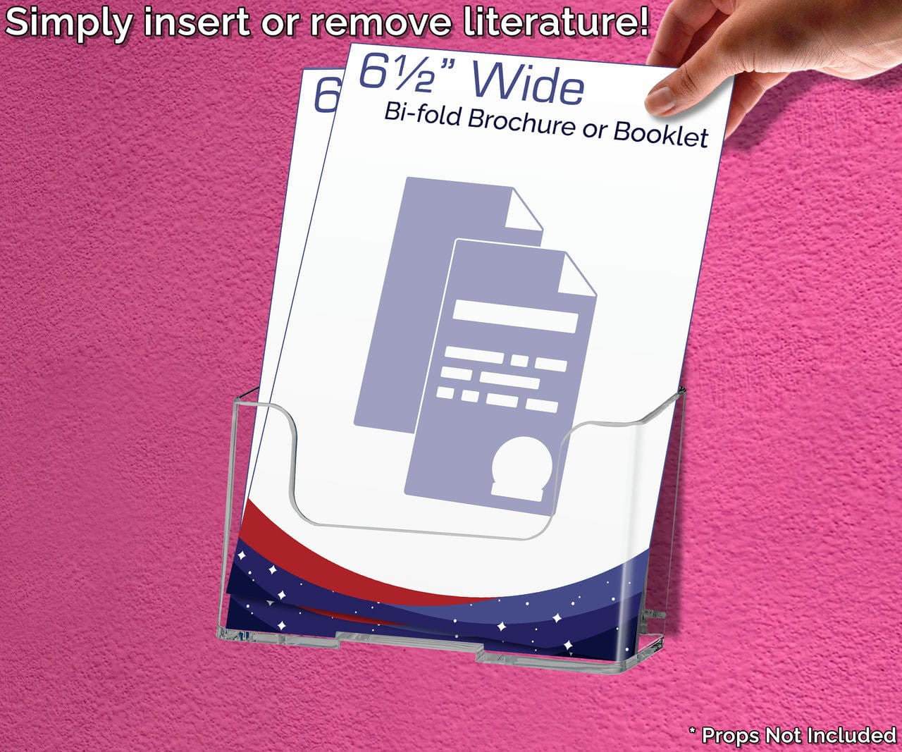 6.5"W Bifold Brochure Holder Booklet Organizer