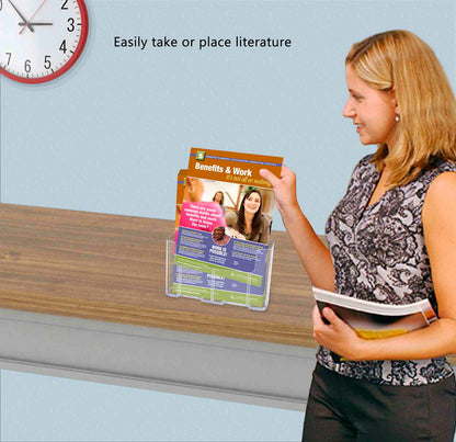 8.5"W Magazine Holder Organizer with Divider for Trifold Display