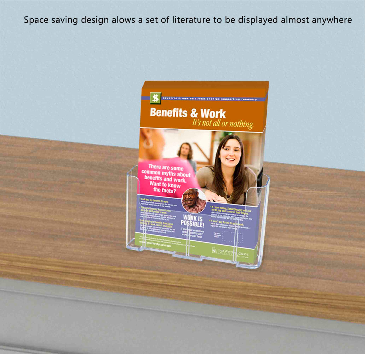 8.5"W Magazine Holder Organizer with Divider for Trifold Display