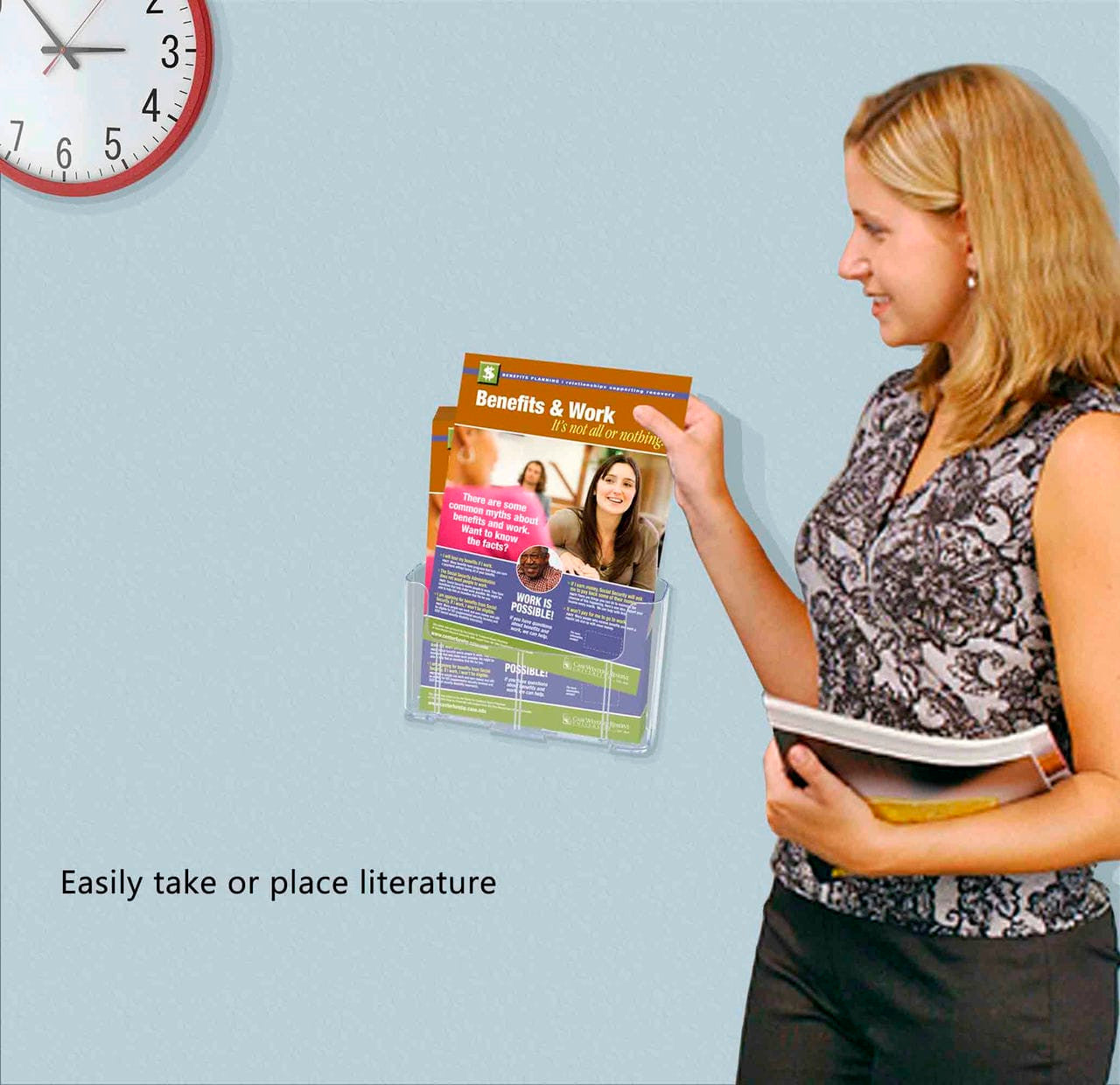 8.5"W Magazine Holder Organizer with Divider for Trifold Display