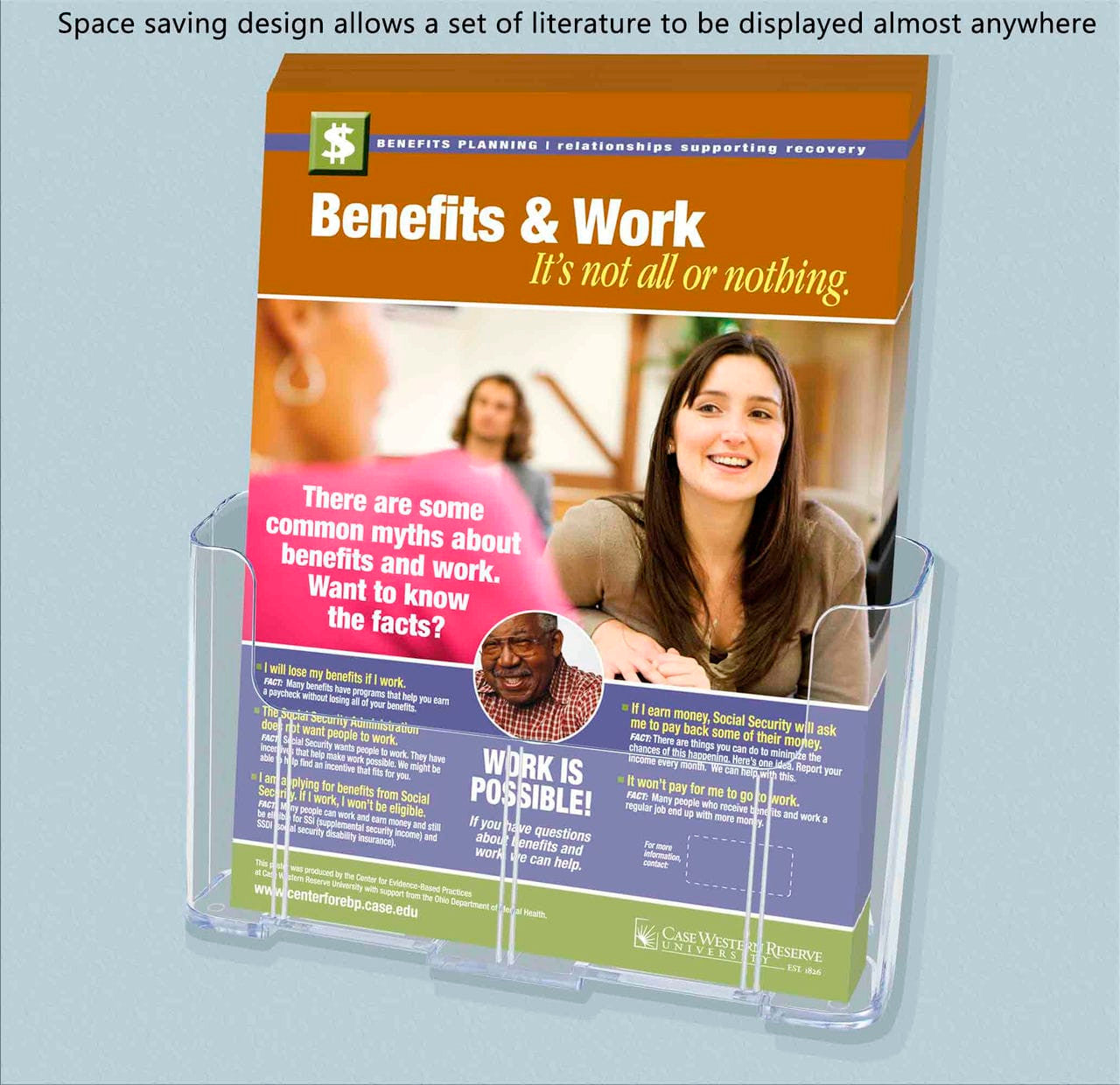 8.5"W Magazine Holder Organizer with Divider for Trifold Display