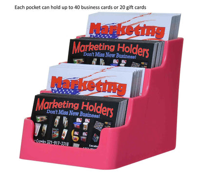 4 Pocket Pink Retail Gift Card Display Business Card Holder