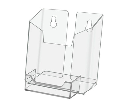 4"W Vertical Postcard Brochure Holder with Business Card Slot