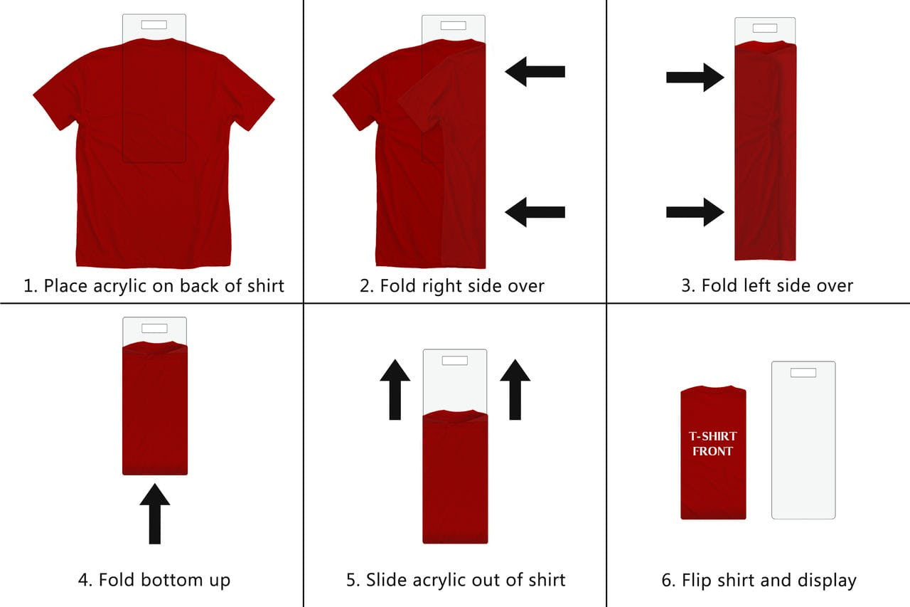 11.5"W x 23"H Shirt Folding Boards Acrylic Folding Tile Laundry