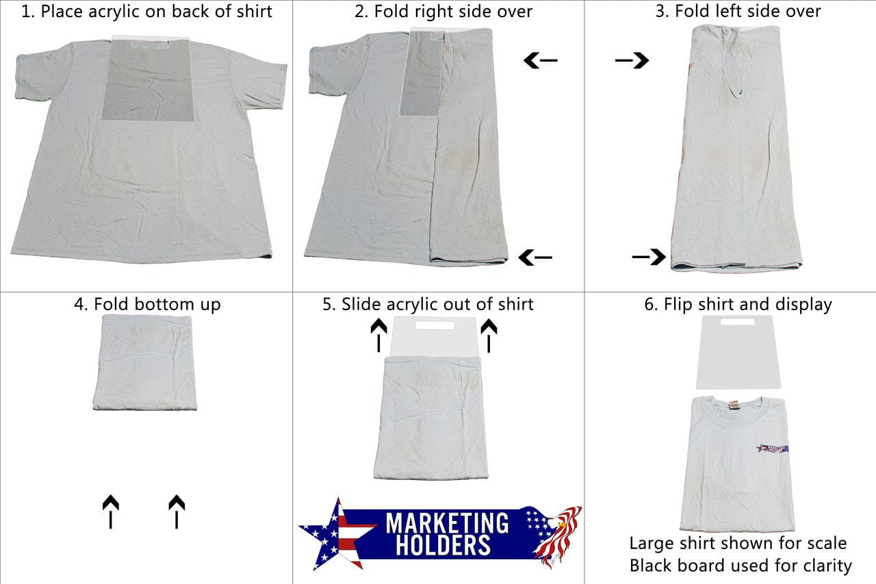 9.5"W x 14"H Large Shirt Folding Boards Tile Neat Laundry