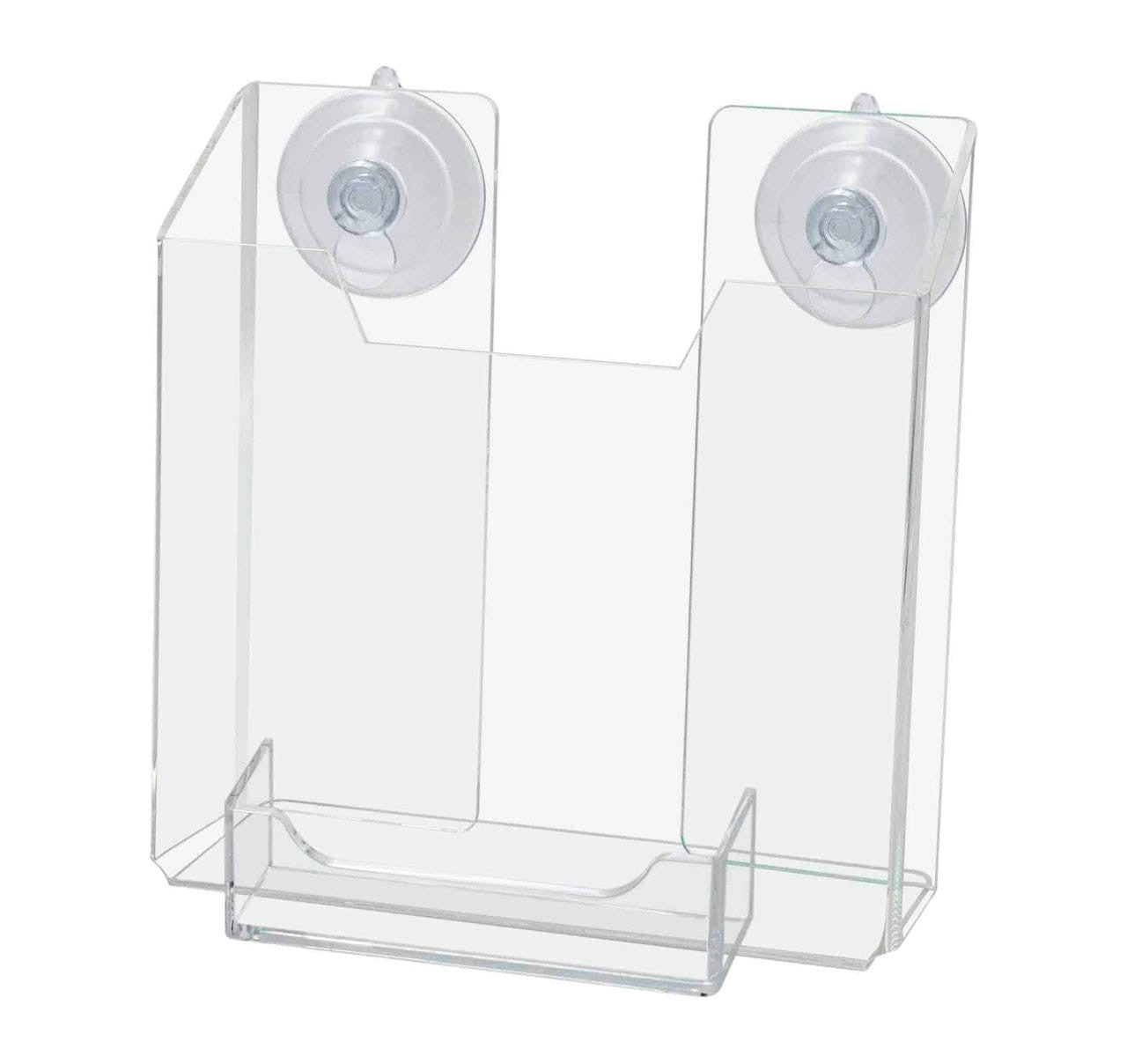 Suction Cup 5.5"W Bifold Brochure Holder with Card Pocket