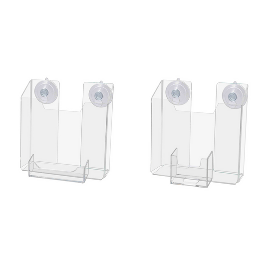 Suction Cup 5.5"W Bifold Brochure Holder with Card Pocket