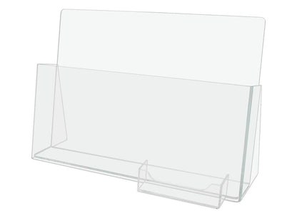 11"W Flyer Holder Literature Display with Business Card Pocket