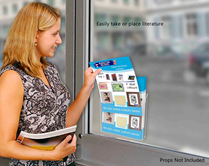 Suction Cup 8.5"W Flyer Holder Window Mount Organizer