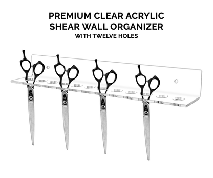 Scissor Shear Grooming Display Rack Wall Mount with 12 Holes