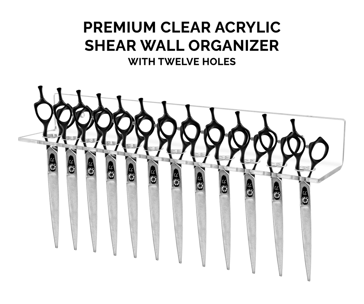 Scissor Shear Grooming Display Rack Wall Mount with 12 Holes
