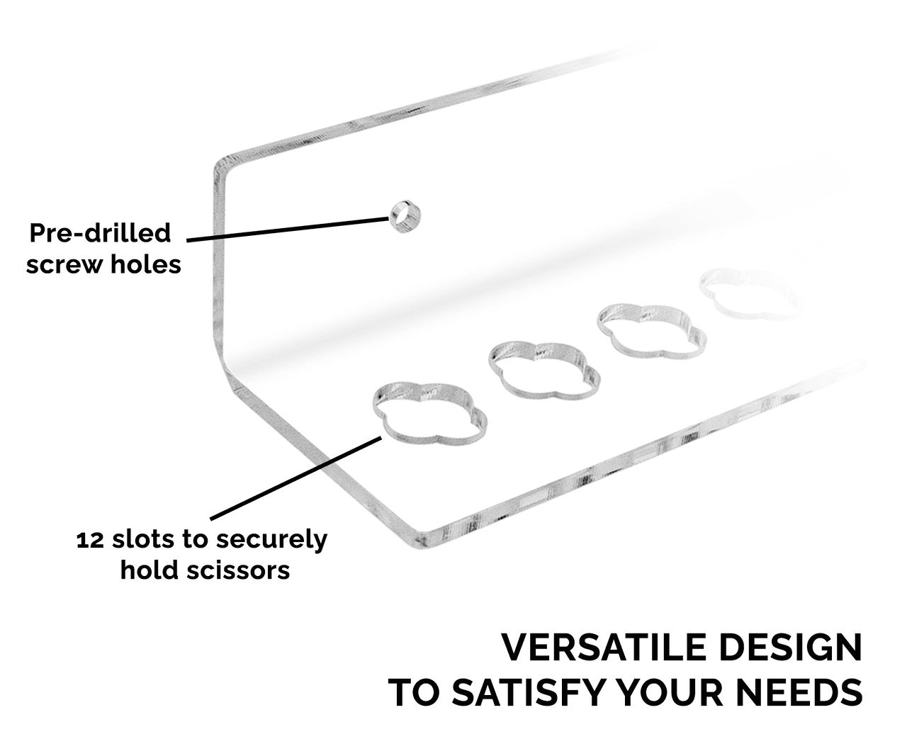 Scissor Shear Grooming Display Rack Wall Mount with 12 Holes
