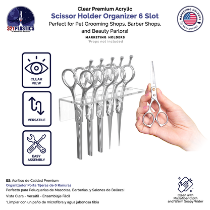 Scissor Shear Wall Organizer Dog Grooming Salon Barber 6 Hole