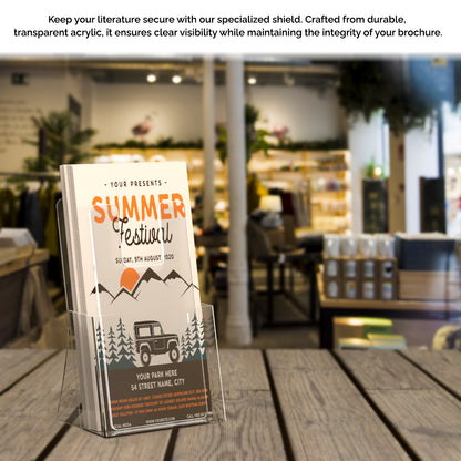 3.5"W x 7"H Brochure Shield Clear Stops Literature From Folding