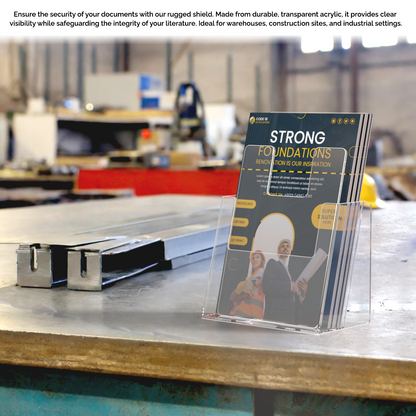 5"W x 7"H Brochure Shield Clear Stops Literature From Folding