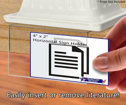 4"W x 2"H Retail Shelf Sign Holder Price Product Clearance Tag