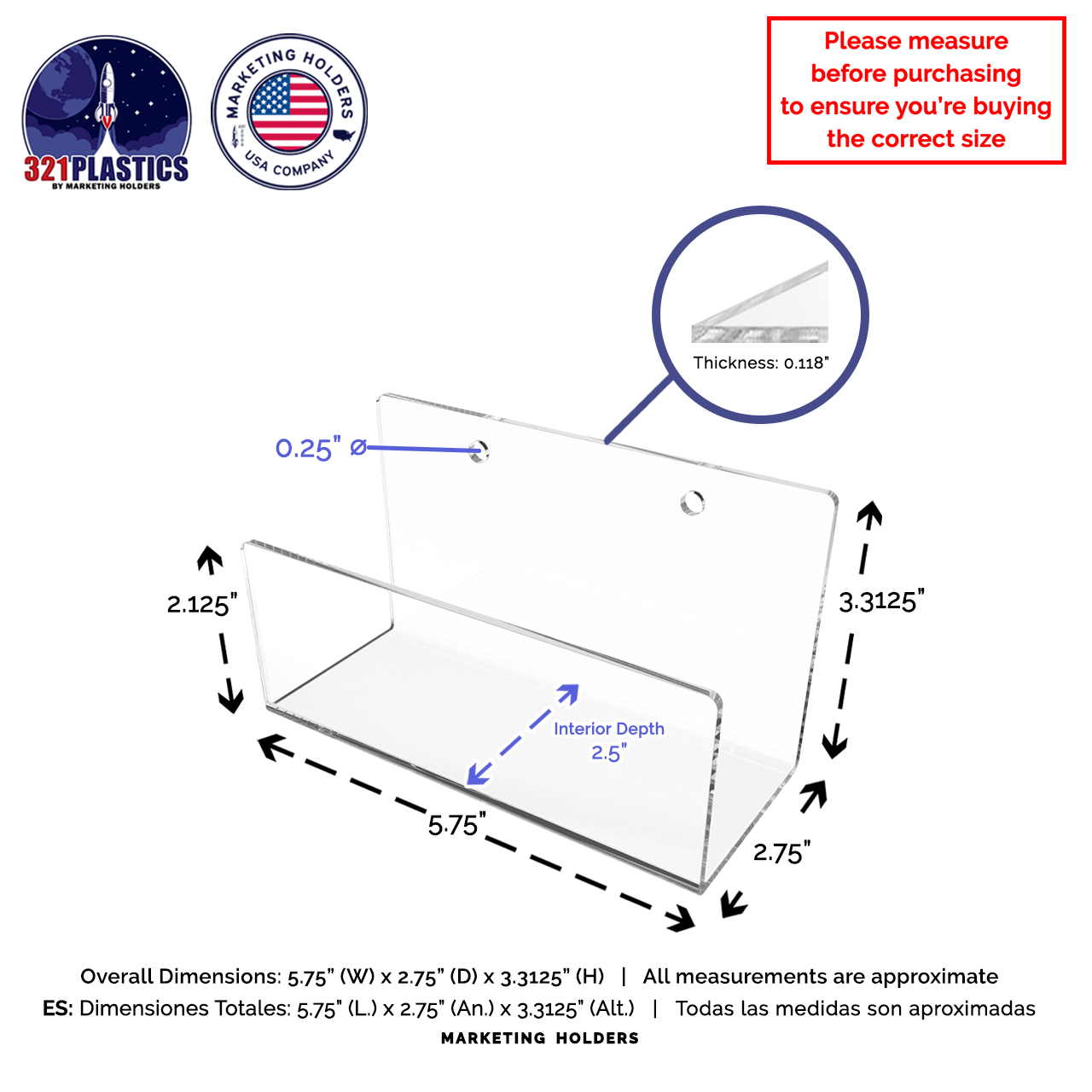 Clear Acrylic Small Floating Shelf