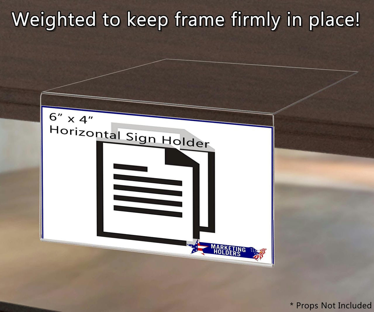 6"W x 4"H Grocery Store Shelf Label Display Price Tag Sign Holder