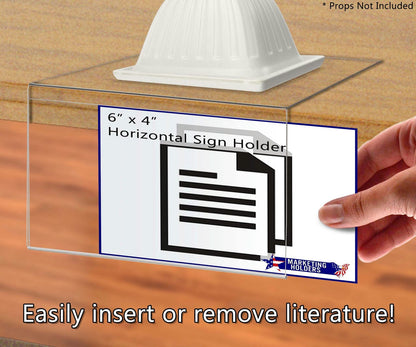 6"W x 4"H Grocery Store Shelf Label Display Price Tag Sign Holder