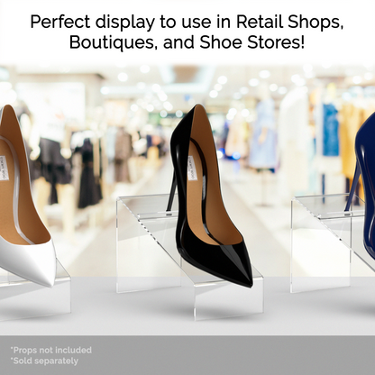 4" x  5" Shoe Riser  Acrylic Display Slanted Footwear Stand