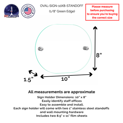 10" x  8" Wall Sign Holder Euro Style With Stainless Standoffs
