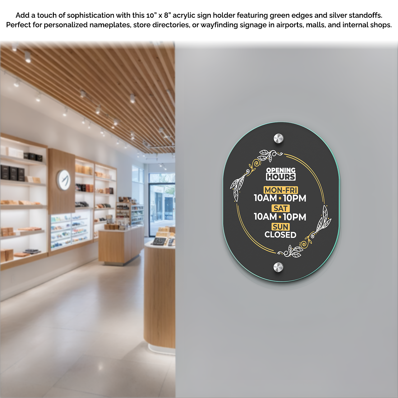 10" x  8" Wall Sign Holder Euro Style With Stainless Standoffs