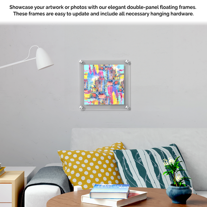 12" x 12" Wall Sign Holder Floating Graphic Image Display