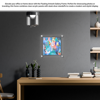 12" x 12" Wall Sign Holder Floating Graphic Image Display