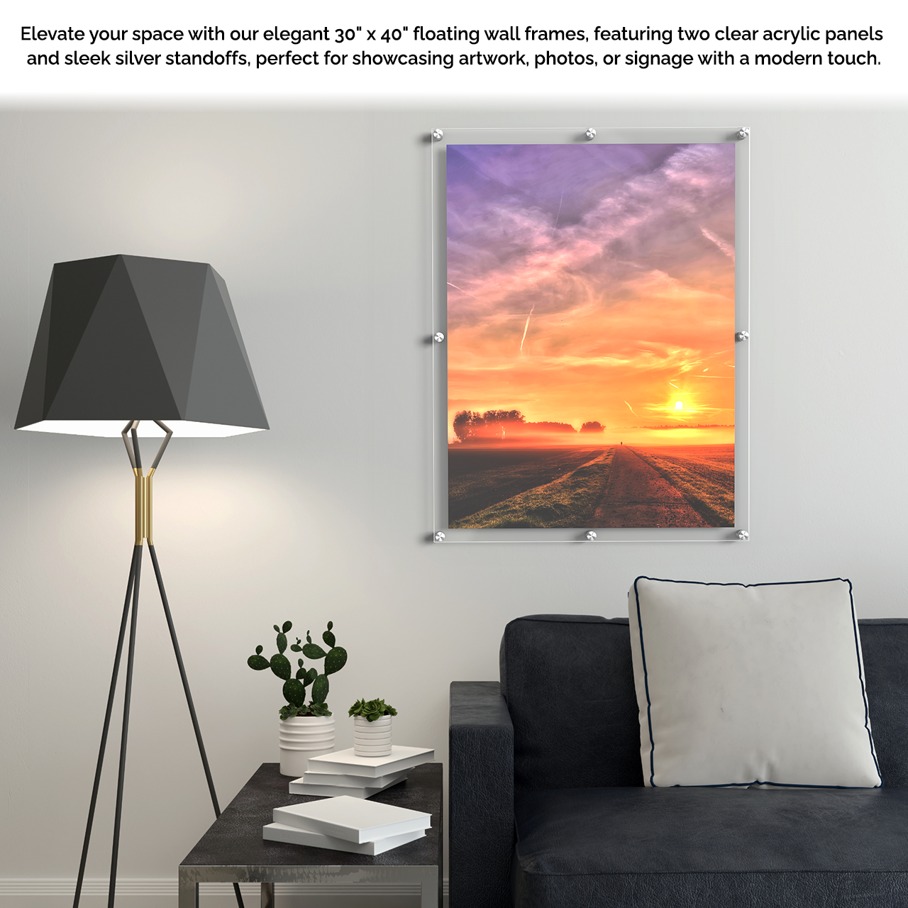 30" x 40" Wall Sign Holder Floating Graphic Poster Display