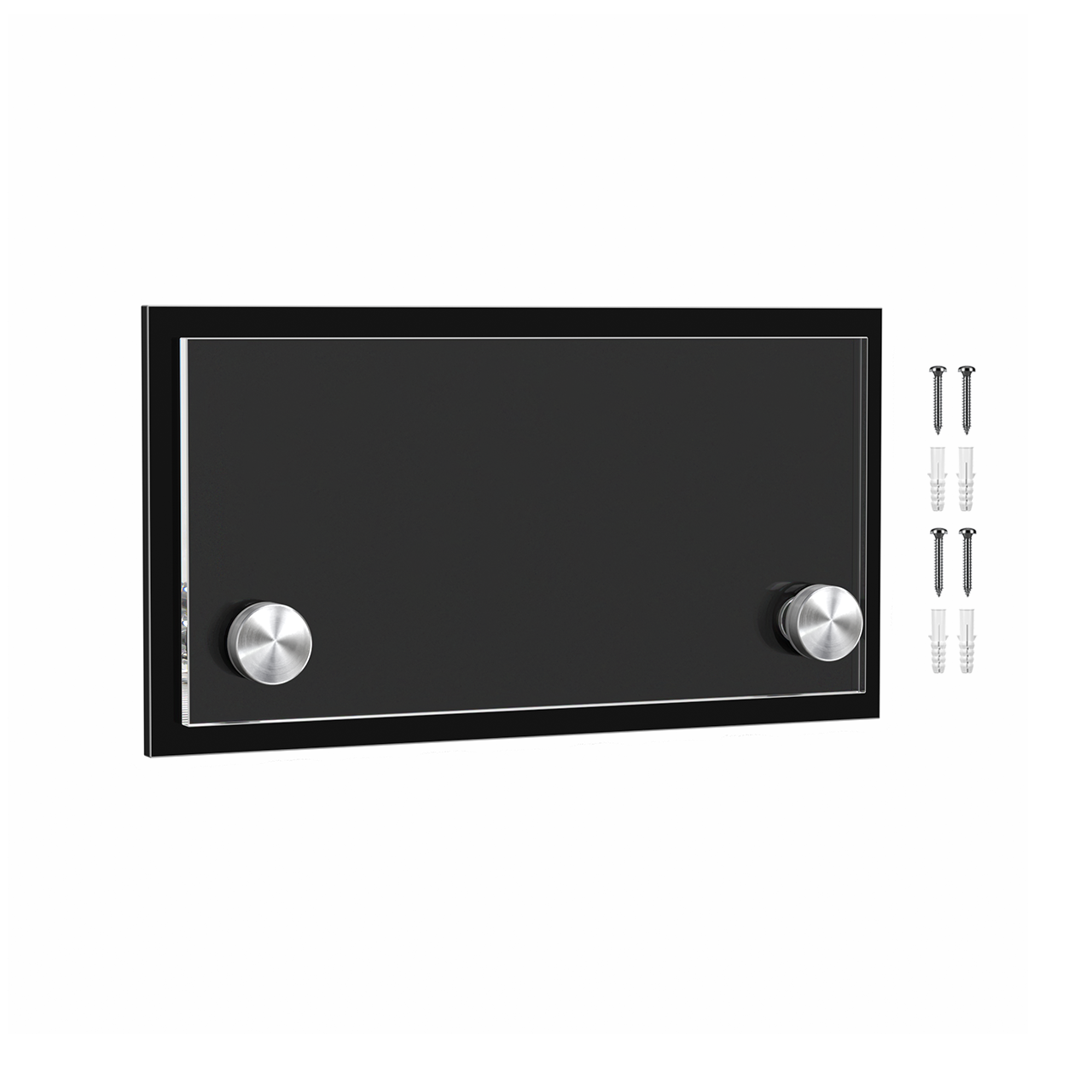 6.5" x 3.5" Wall Sign Holder Black Back with Stainless Standoffs