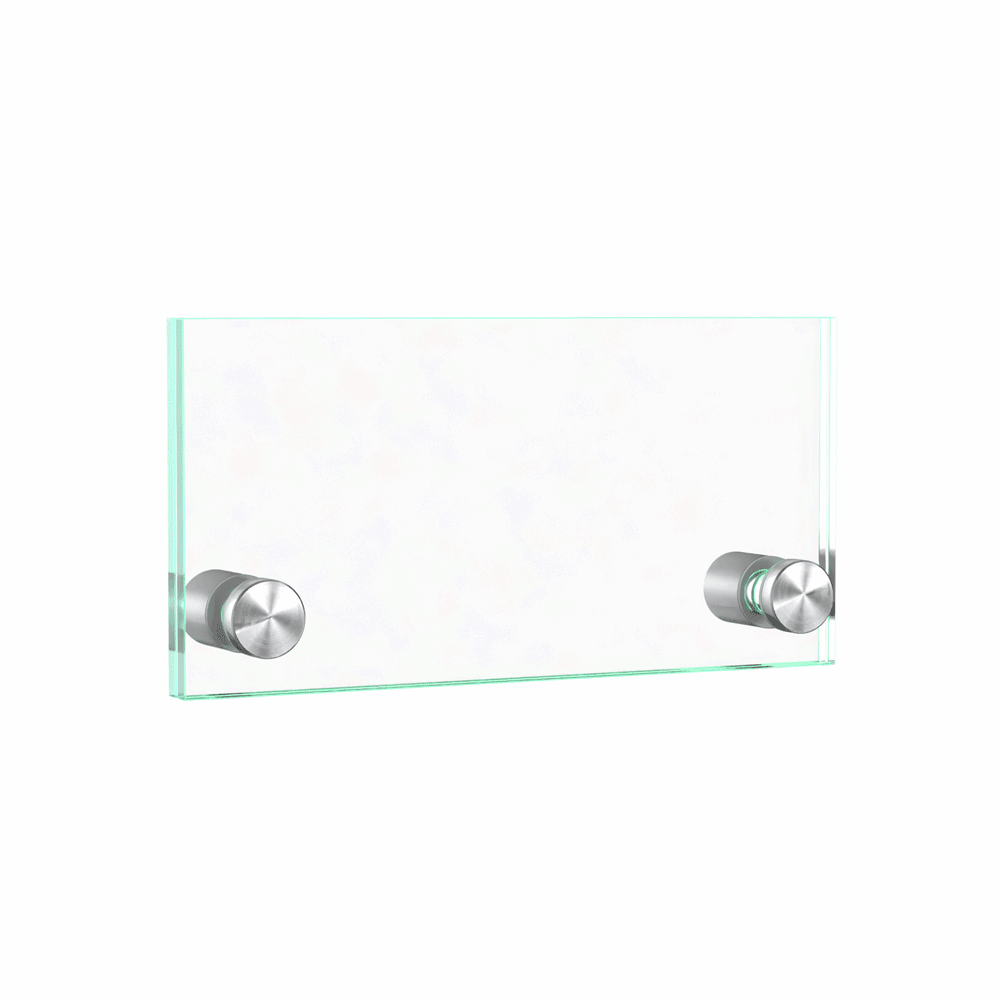 6" x 3"  Wall Sign Holder Euro Style With Stainless Standoffs