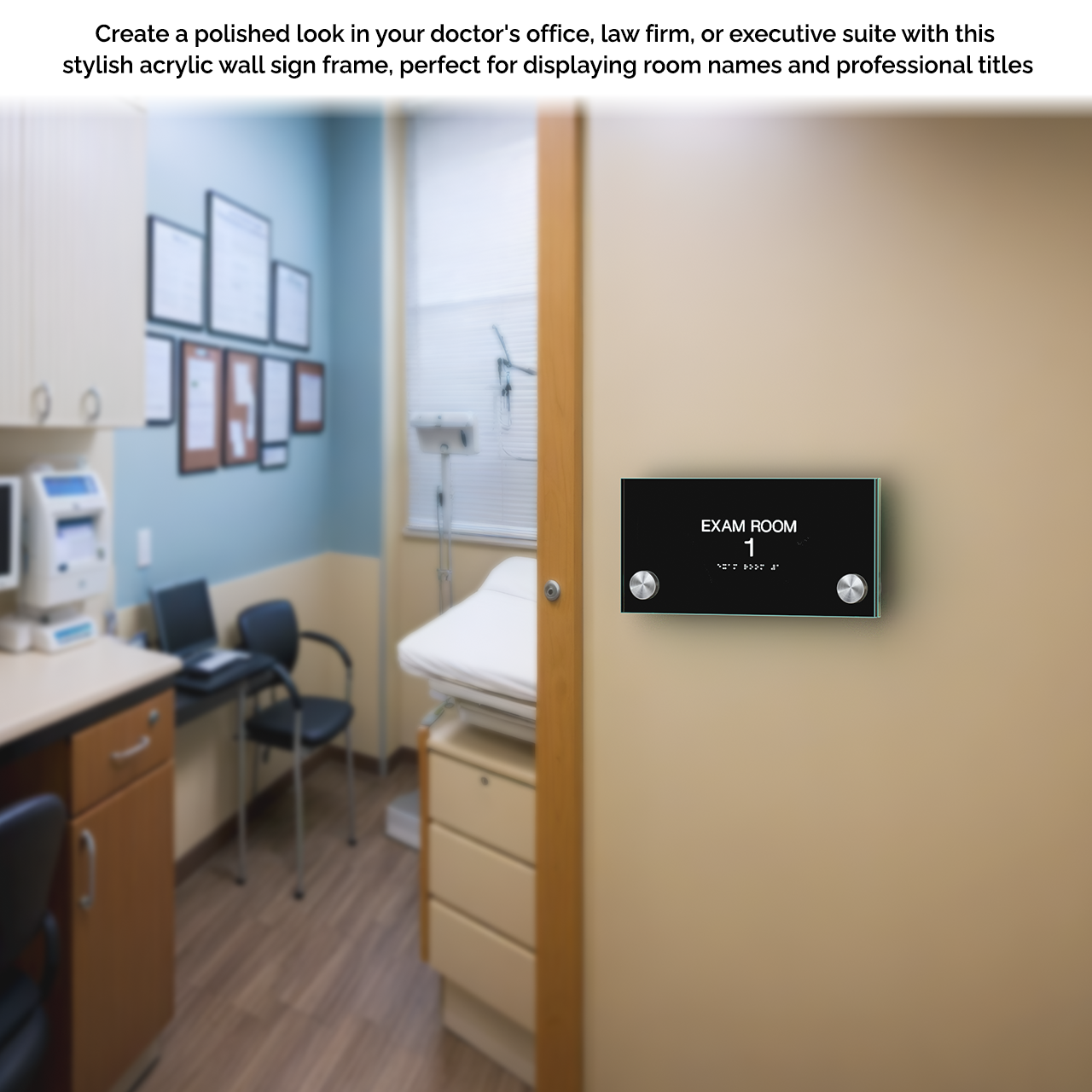 6" x 3"  Wall Sign Holder Euro Style With Stainless Standoffs