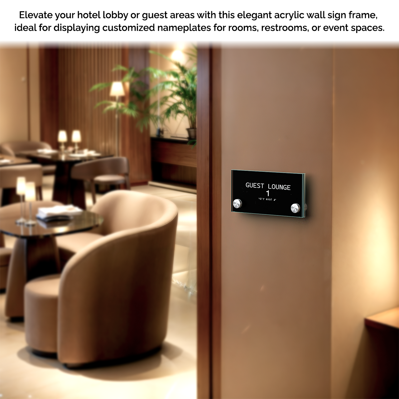 6" x 3"  Wall Sign Holder Euro Style With Stainless Standoffs