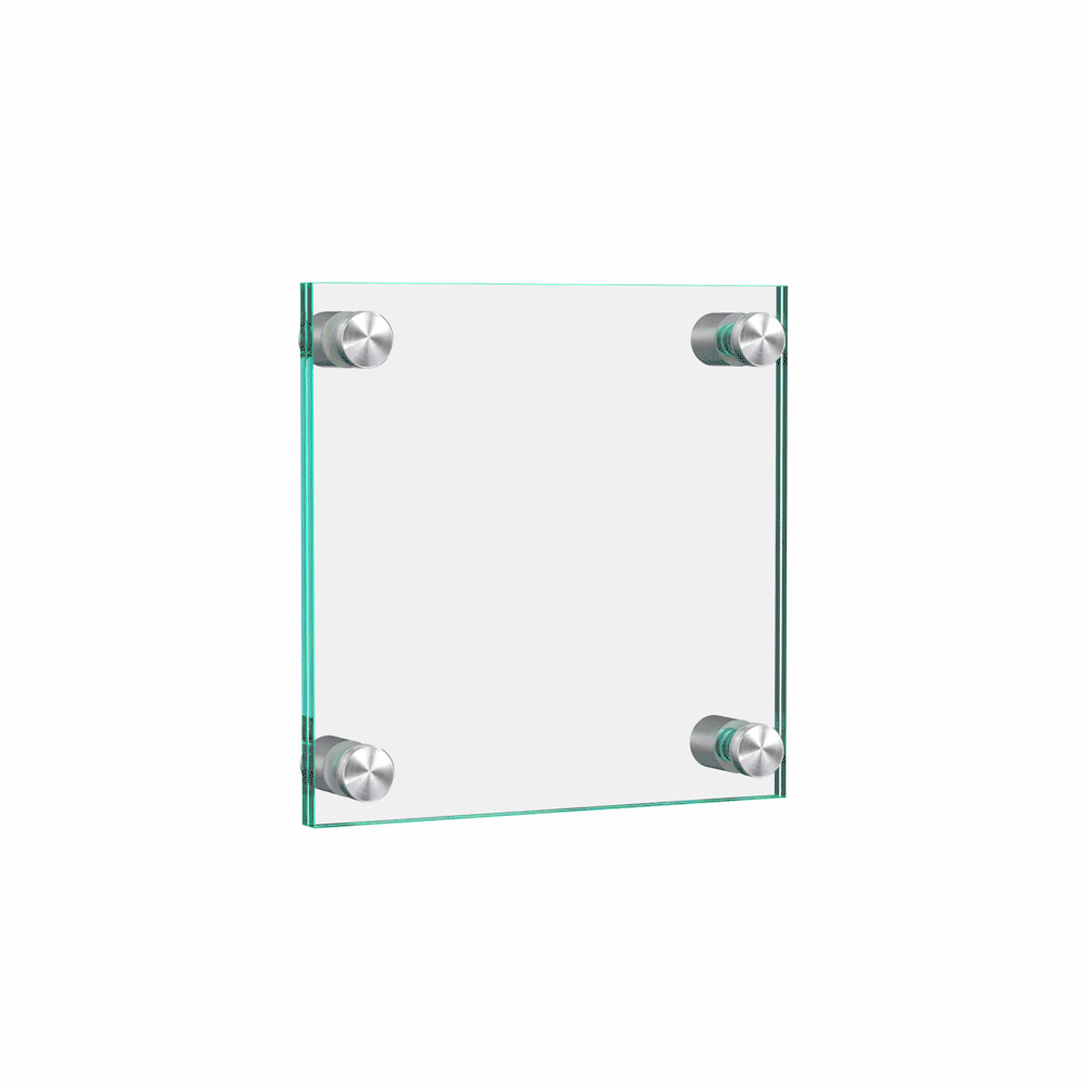 6" x 6"  Wall Sign Holder Euro Style With Stainless Standoffs