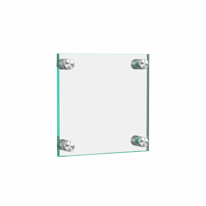 6" x 6"  Wall Sign Holder Euro Style With Stainless Standoffs