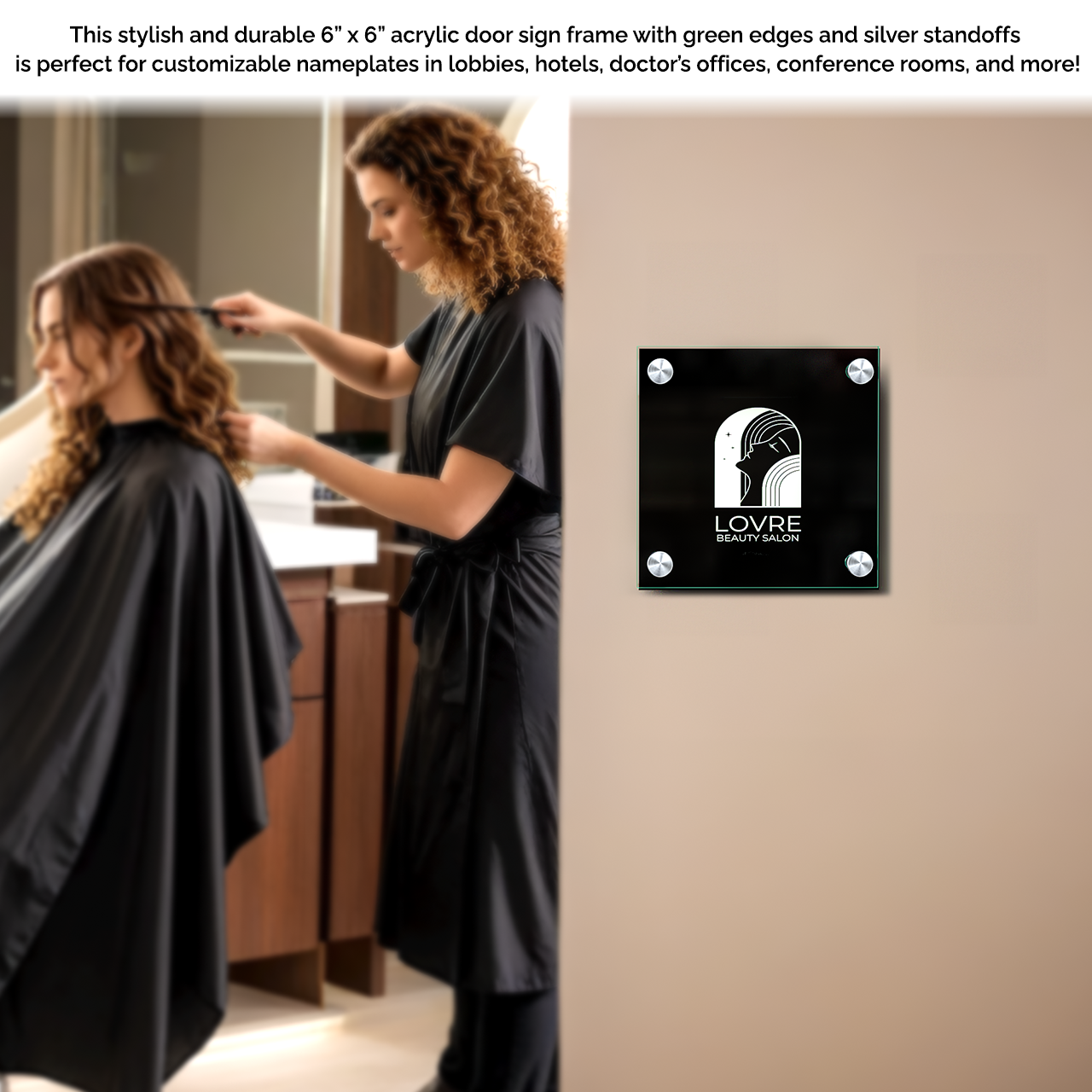 6" x 6"  Wall Sign Holder Euro Style With Stainless Standoffs